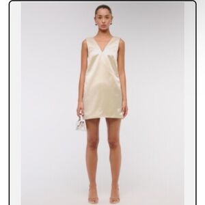 Abercrombie & Fitch Ivory Satin Mini Dress
